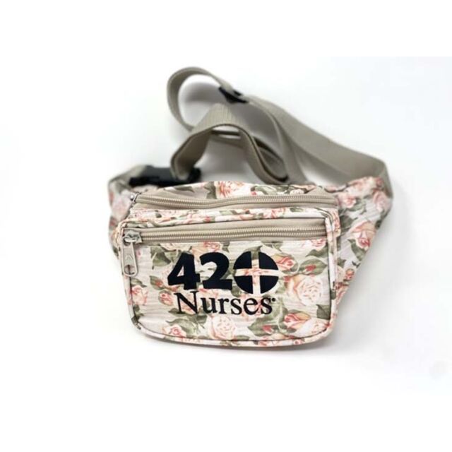 420 Nurses White & Pink Roses Fanny Pack 