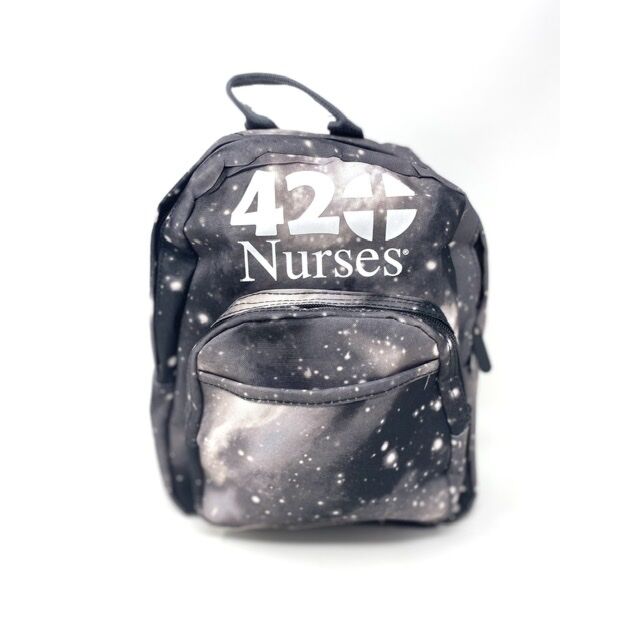 420Nurses Black n White Starry Night mini backpack