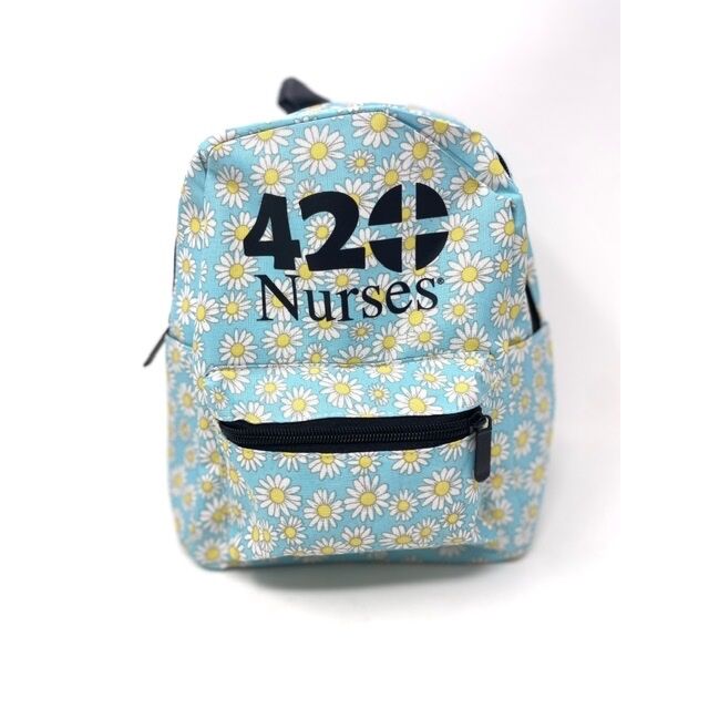 420Nurses Teal Daisies mini backpack