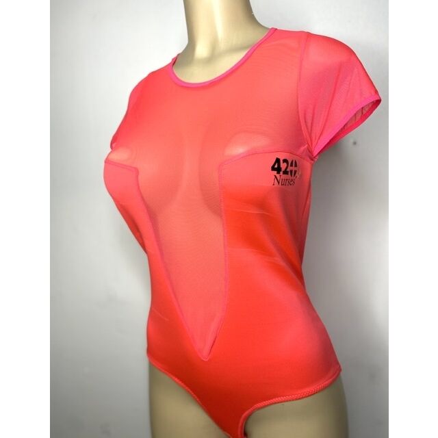 Neon Pink Mesh bodysuit