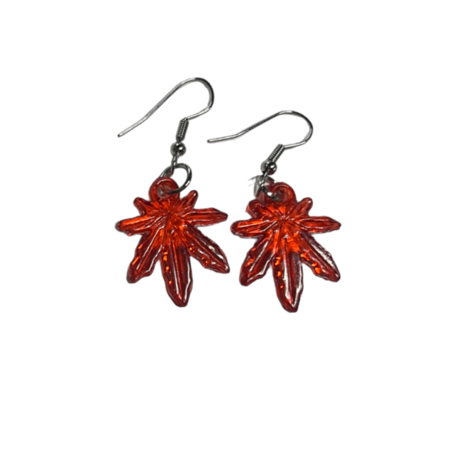 Potleaf Earrings Red