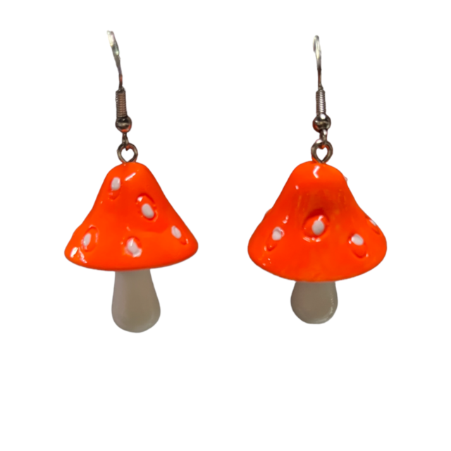 orange mushroom earring