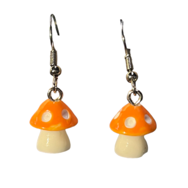 Mini Mushroom Earrings orange