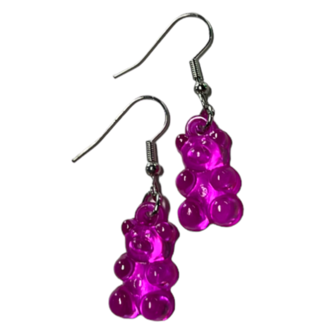Gummy Bear Earrings Fuchsia