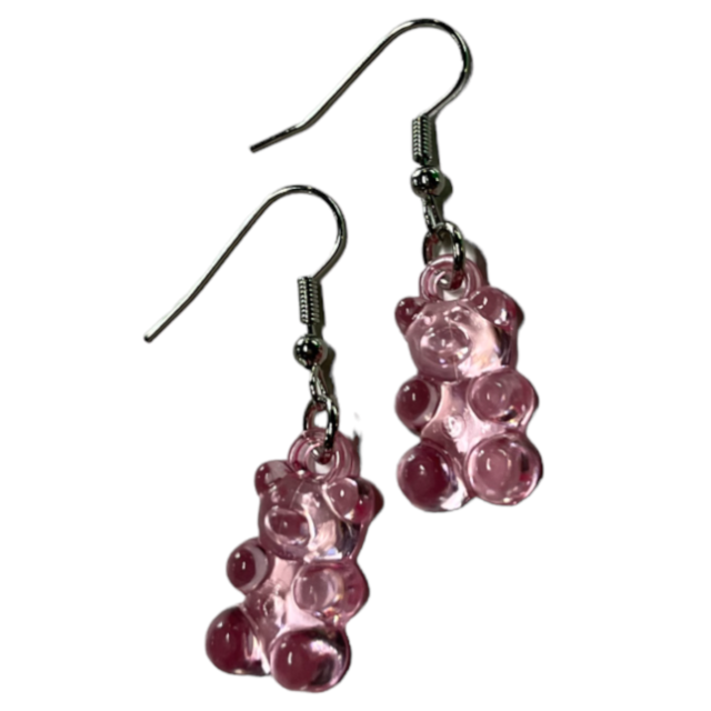 pink gummy bear earring