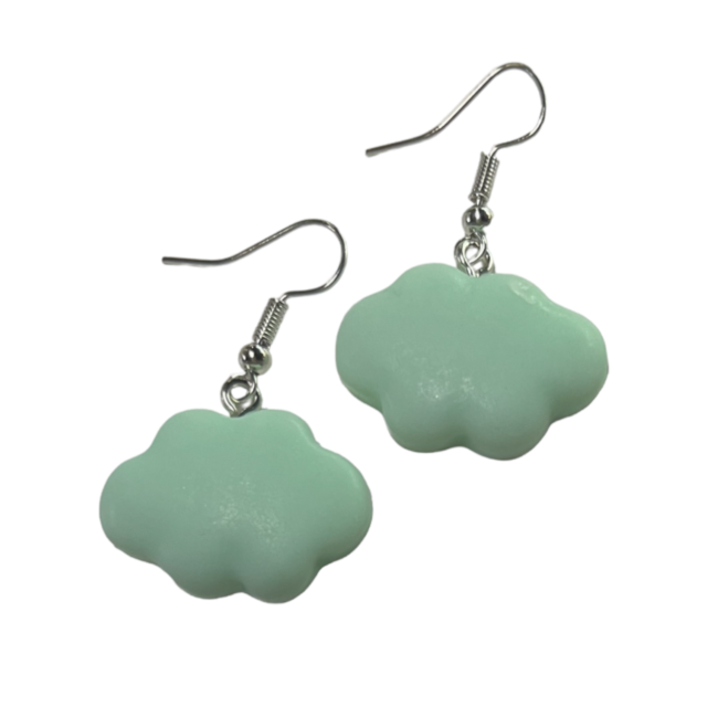 Pastel Cloud Earrings Green