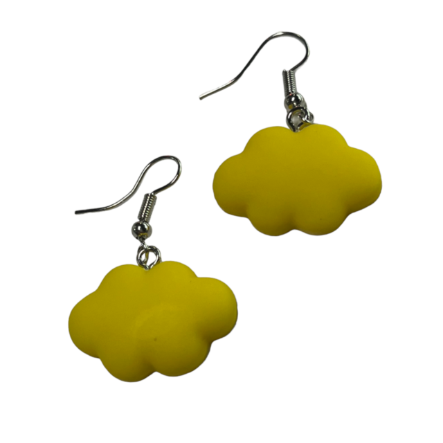 pastel cloud earrings yellow