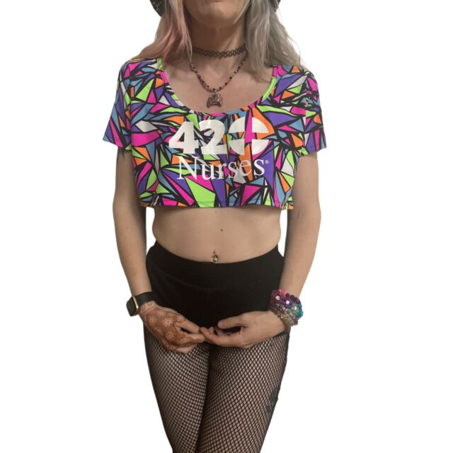 420Nurses Kaleidoscope Stained Glass Crop Top