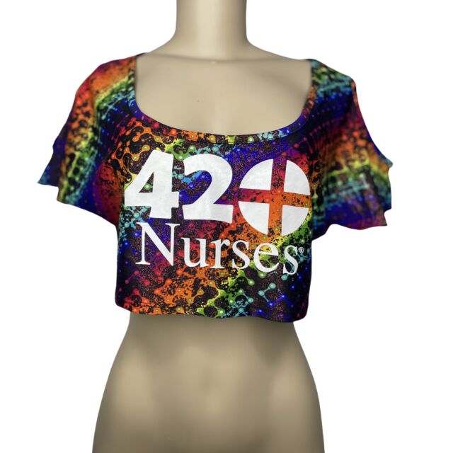 420nurses Rainbow Snakeskin Crop Top
