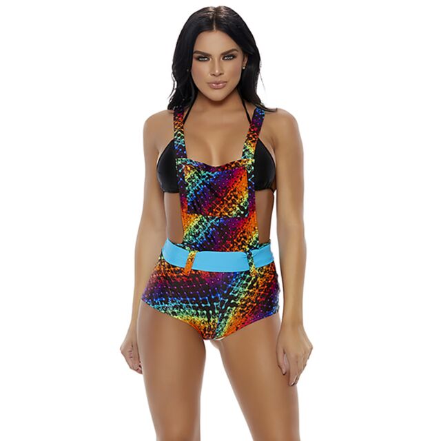 Rainbow Snake Skin Overalls