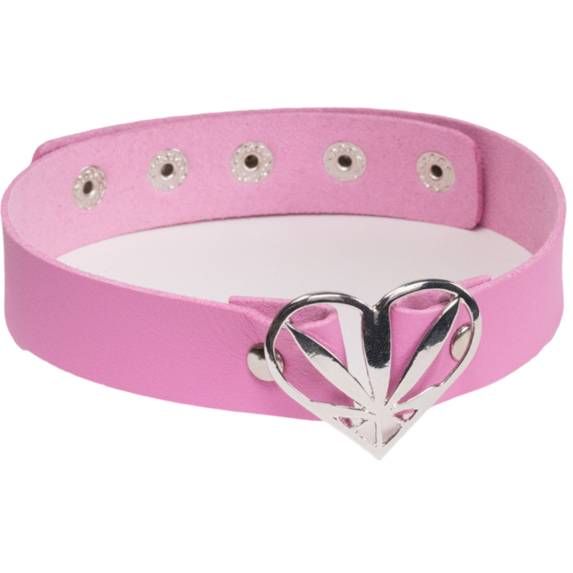 Pink Heart Potleaf Choker
