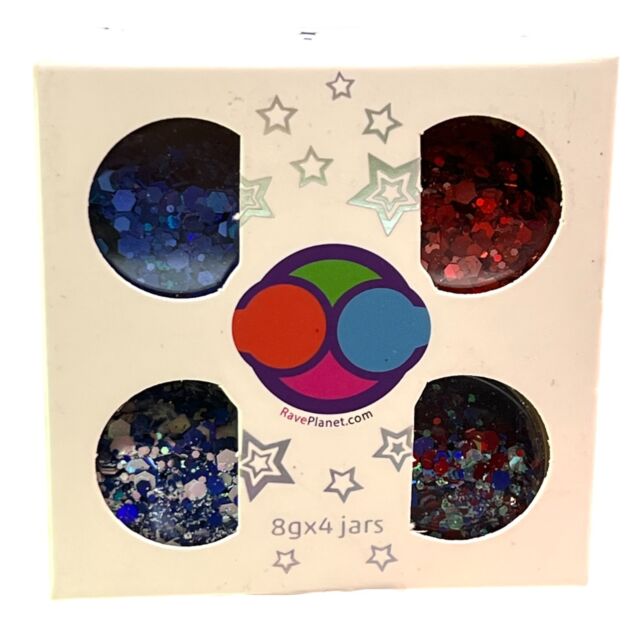 Rave Planet Glitter Red, White & Blue