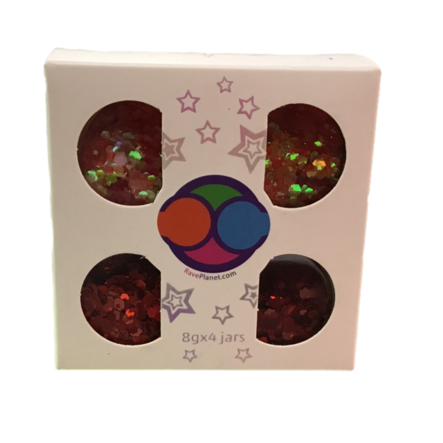 Rave Planet Glitter Red pink