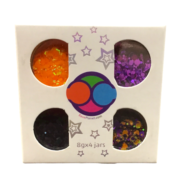 Rave Planet Glitter Orange and Purple