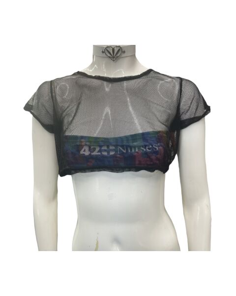 Blocked Out Mesh Crop Top